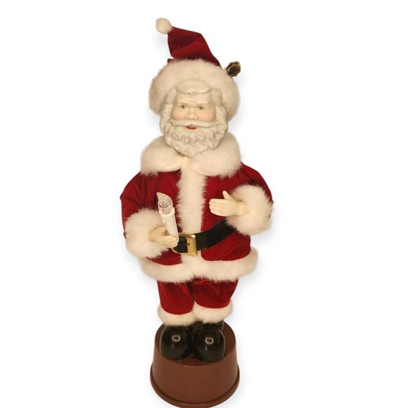 Vintage Musical & Light Up Candle Porcelain Christmas Santa Made Taiwan Decor - Picture 1 of 11